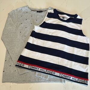 Tommy Hilfiger Bundle Size Small Blue/White Striped Tank Top and polka dot knit